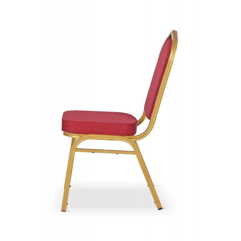Golden Metal Upholstered Banquet Chair
