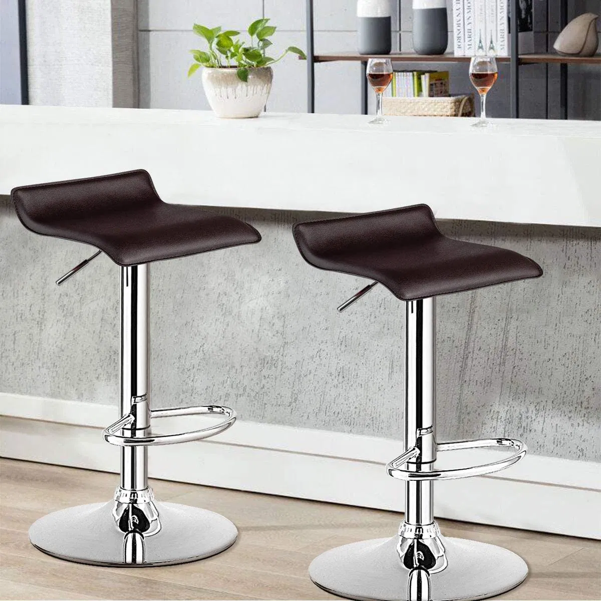 PU Leather Swivel Bar Stool
