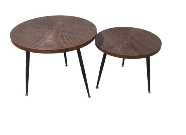 2-Tier Industrial Wood Center Table