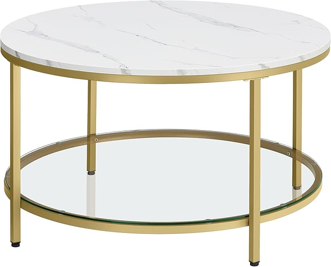 2-Tier Industrial Wood Center Table