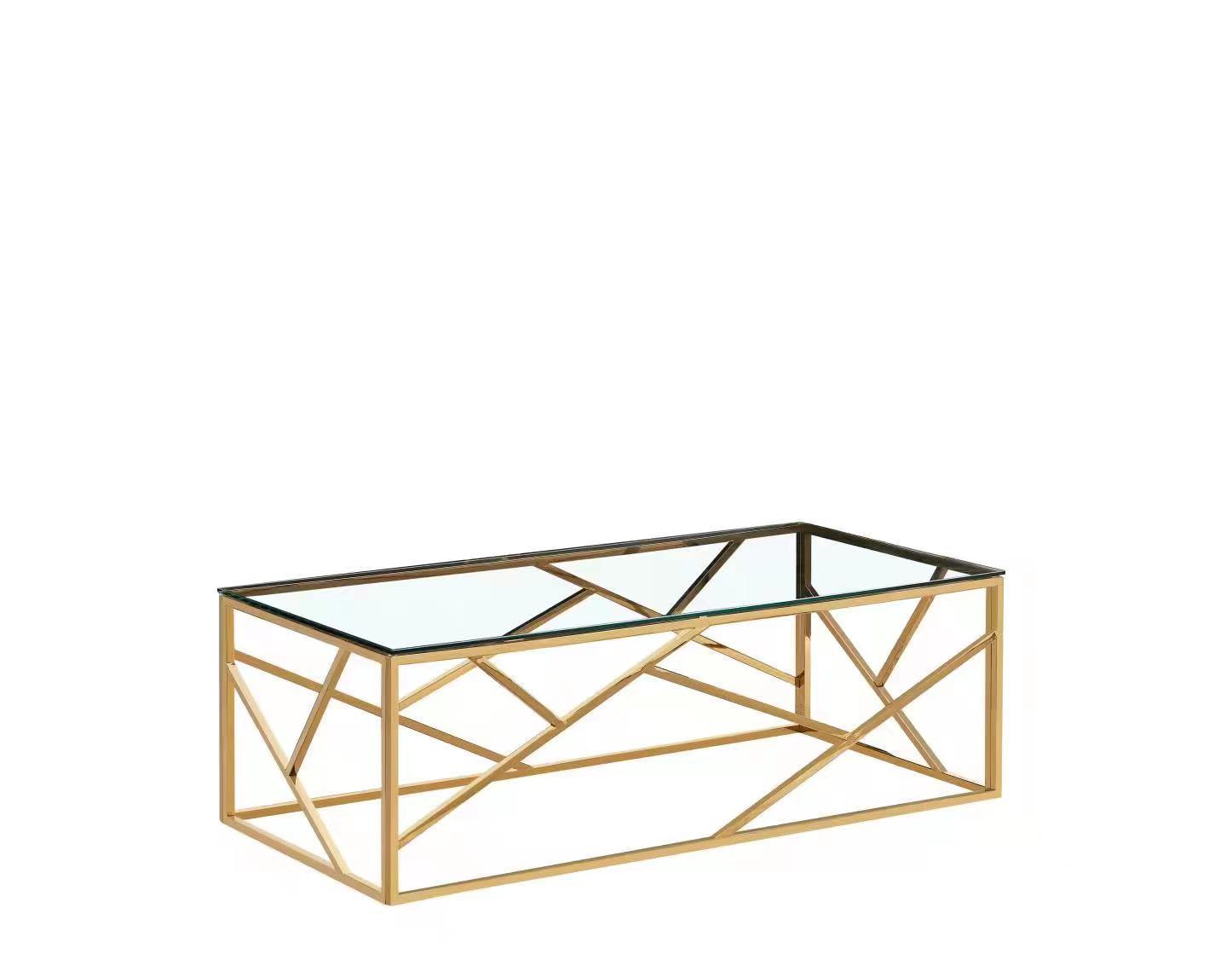 Glass Marble Steel Coffee Table