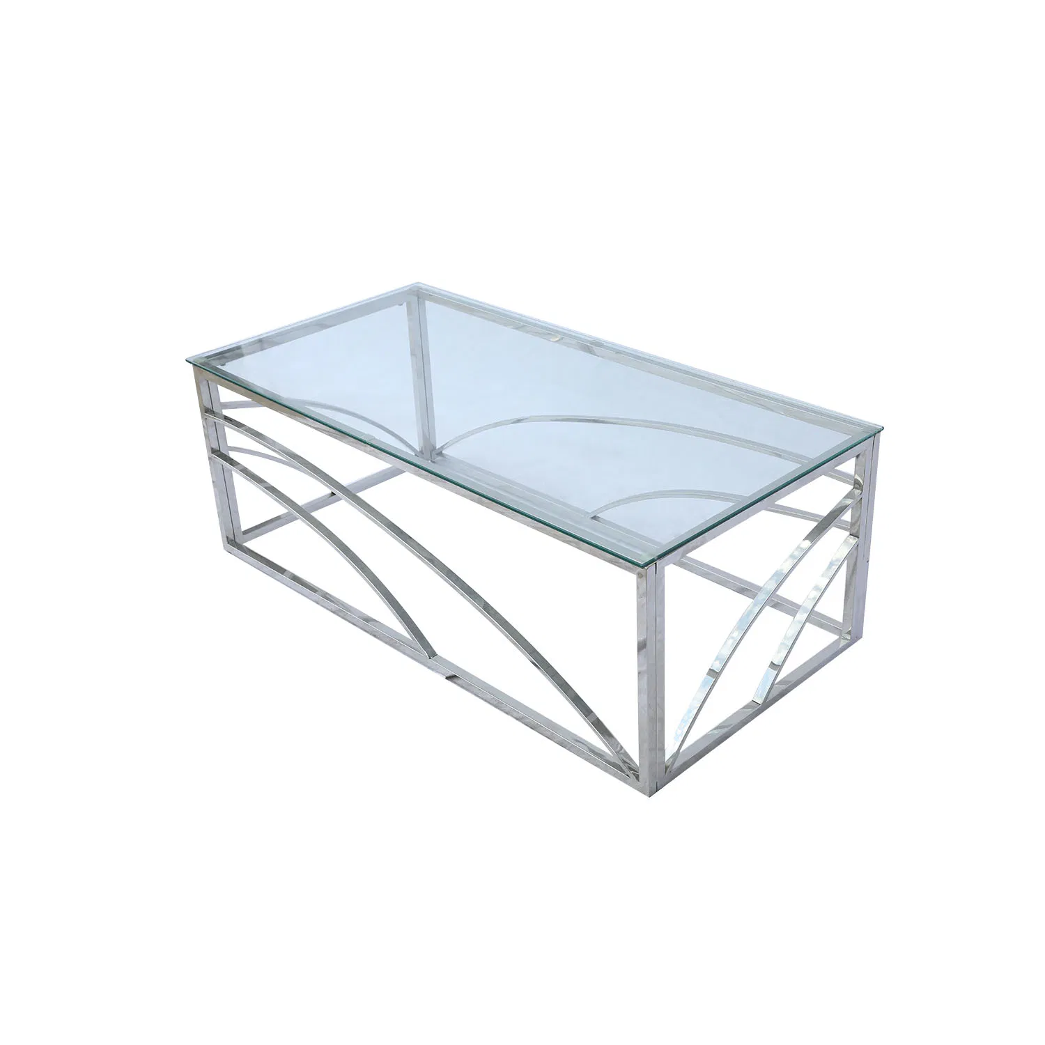 Glass Marble Steel Coffee Table