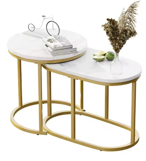Glass Top Gold Frame Coffee Table