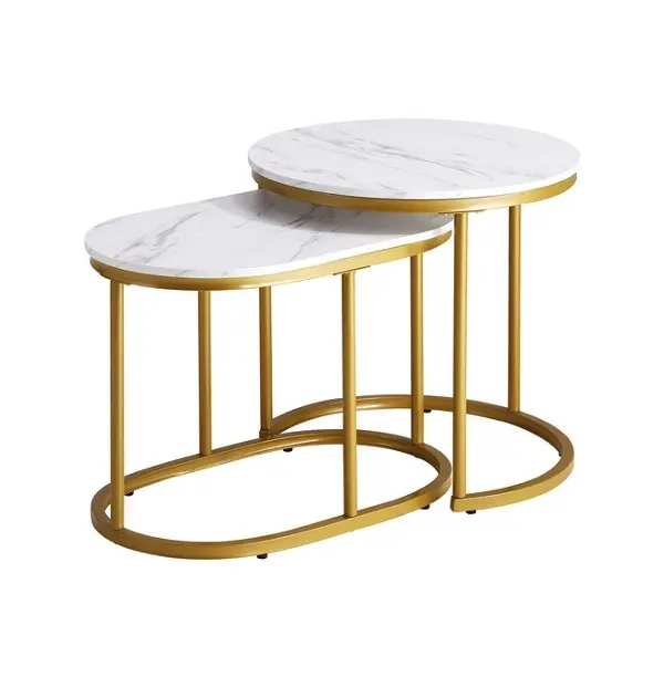 Glass Top Gold Frame Coffee Table
