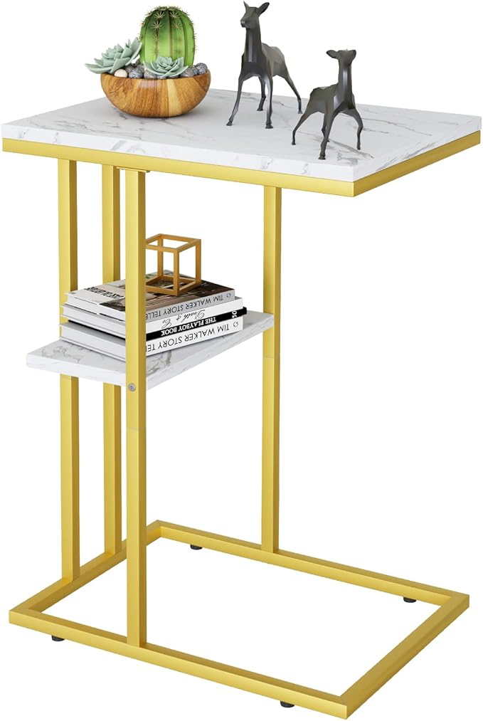 Glass Top Gold Frame Coffee Table
