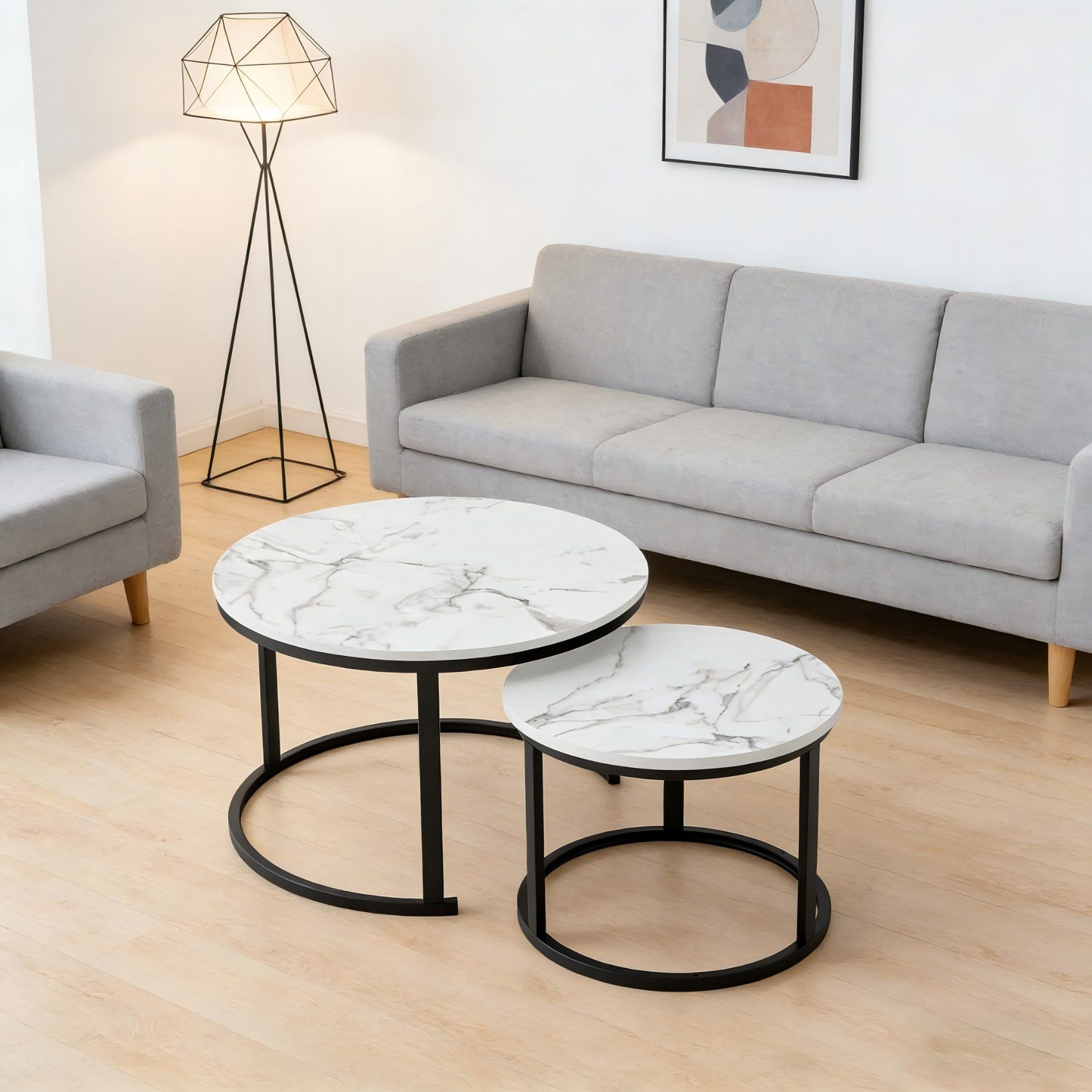 Round Nested Tea Table Set