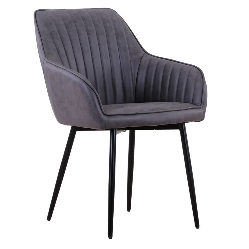 Black Faux Leather Cafe Chair