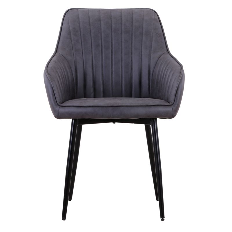 Black Faux Leather Cafe Chair
