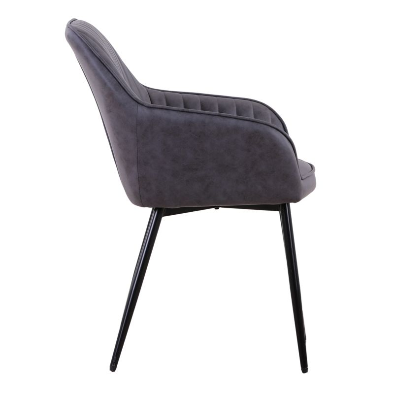 Black Faux Leather Cafe Chair
