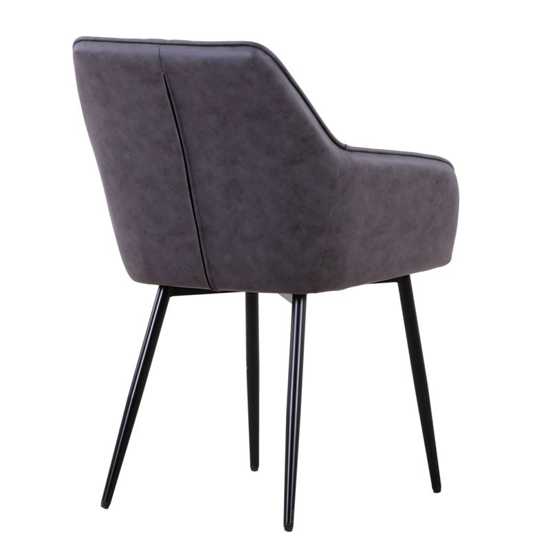 Black Faux Leather Cafe Chair