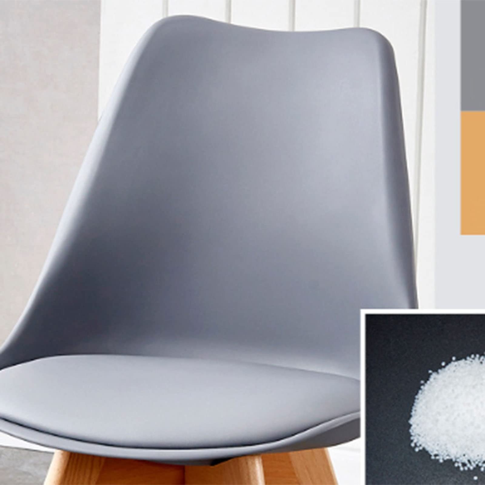 Eames Style Retro Cushion Chair (Grey)