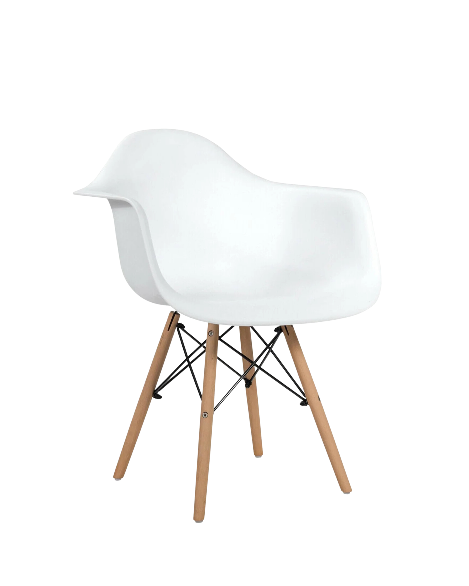Eiffel Leg Arm Sided Chair (White)