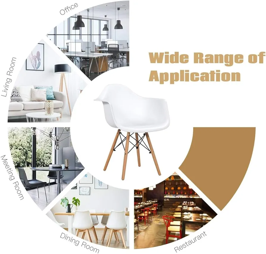 Eiffel Leg Arm Sided Chair (White)