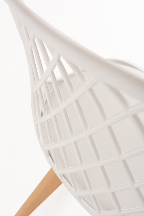Mesh Back Style Cushion Seated Dining Chair (White)