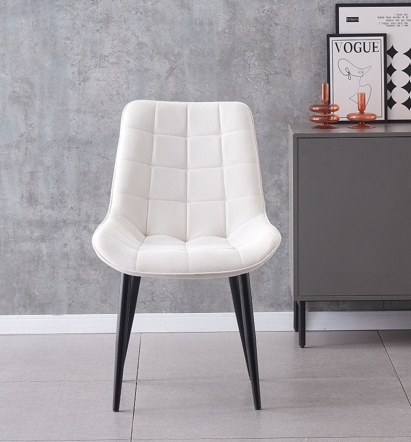 Modern Upholstered Metal Leg Chair