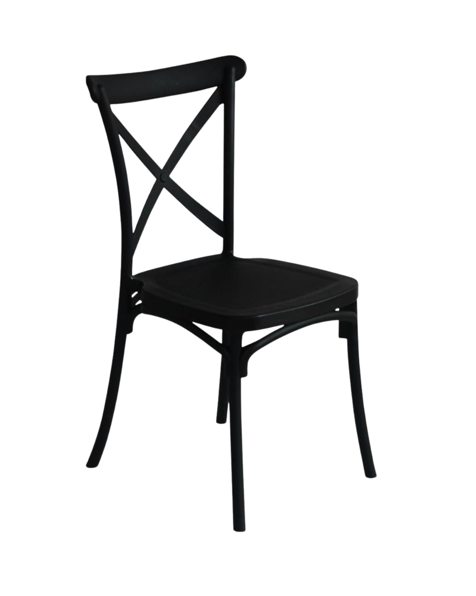Polypropylene Cross Back Dining Chair (Black)
