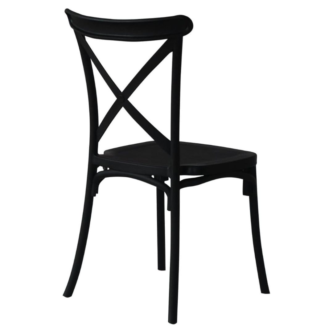 Polypropylene Cross Back Dining Chair (Black)