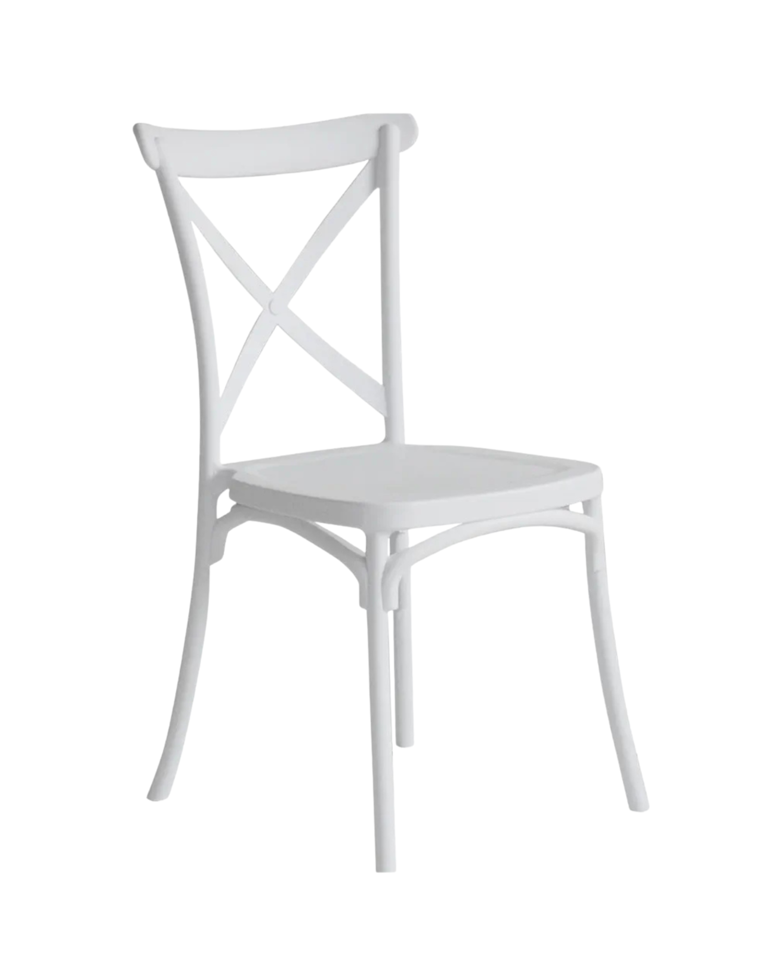 Polypropylene Cross Back Dining Chair (White)