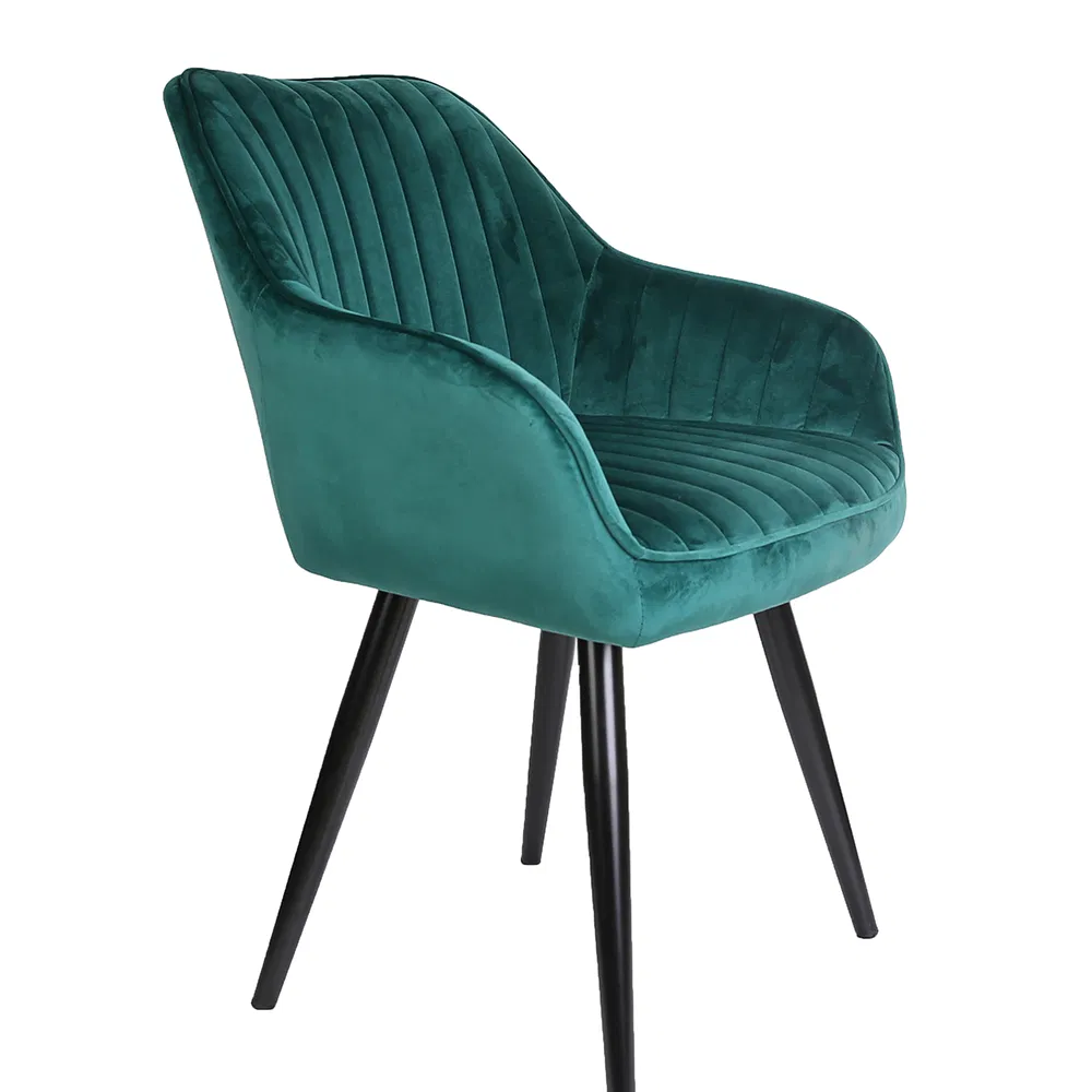 Velvet Armrest Dining Chair