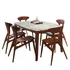 Marble Dining Set with Wooden Base