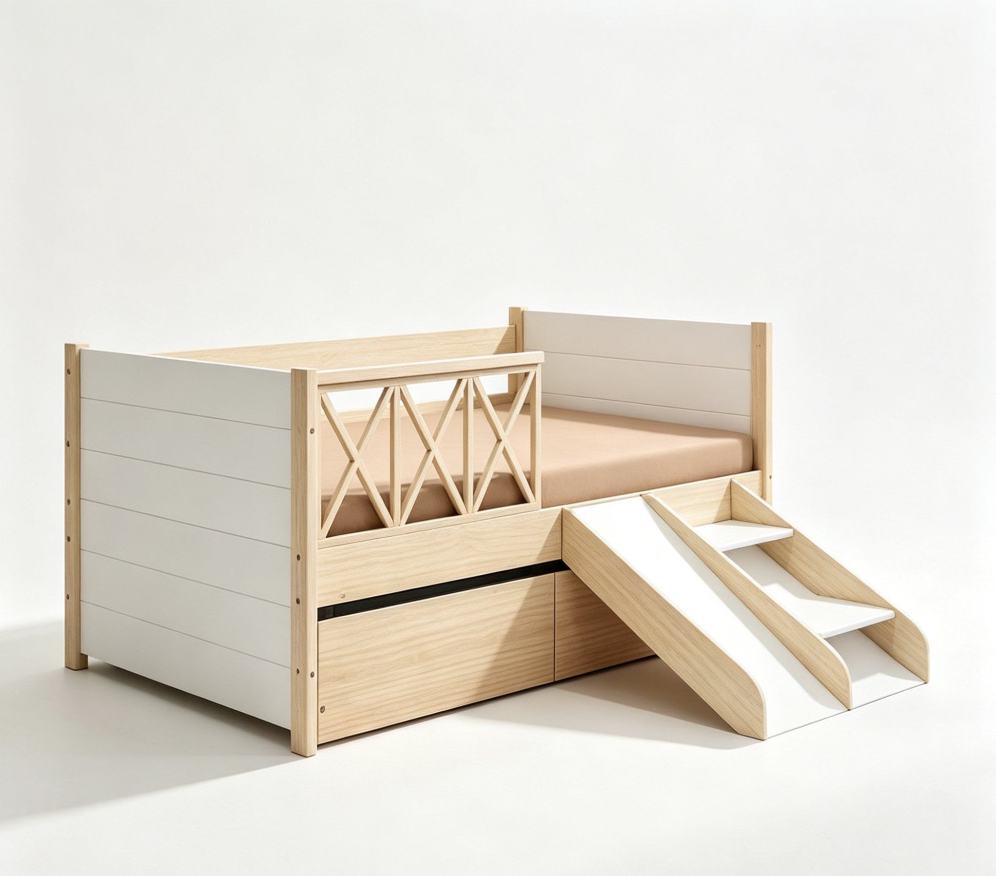 Kids Daybed with Slide and Stairs