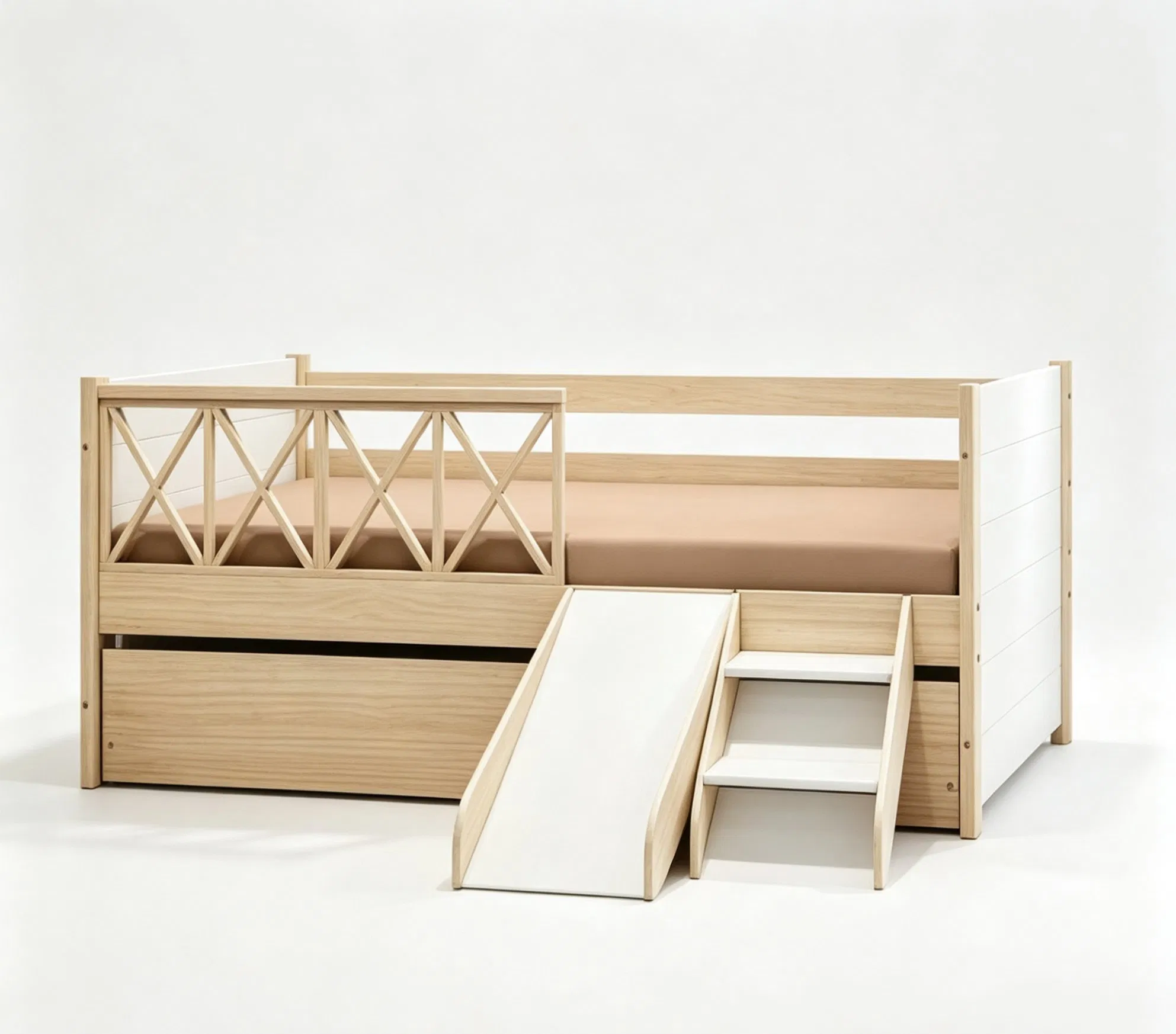 Kids Daybed with Slide and Stairs