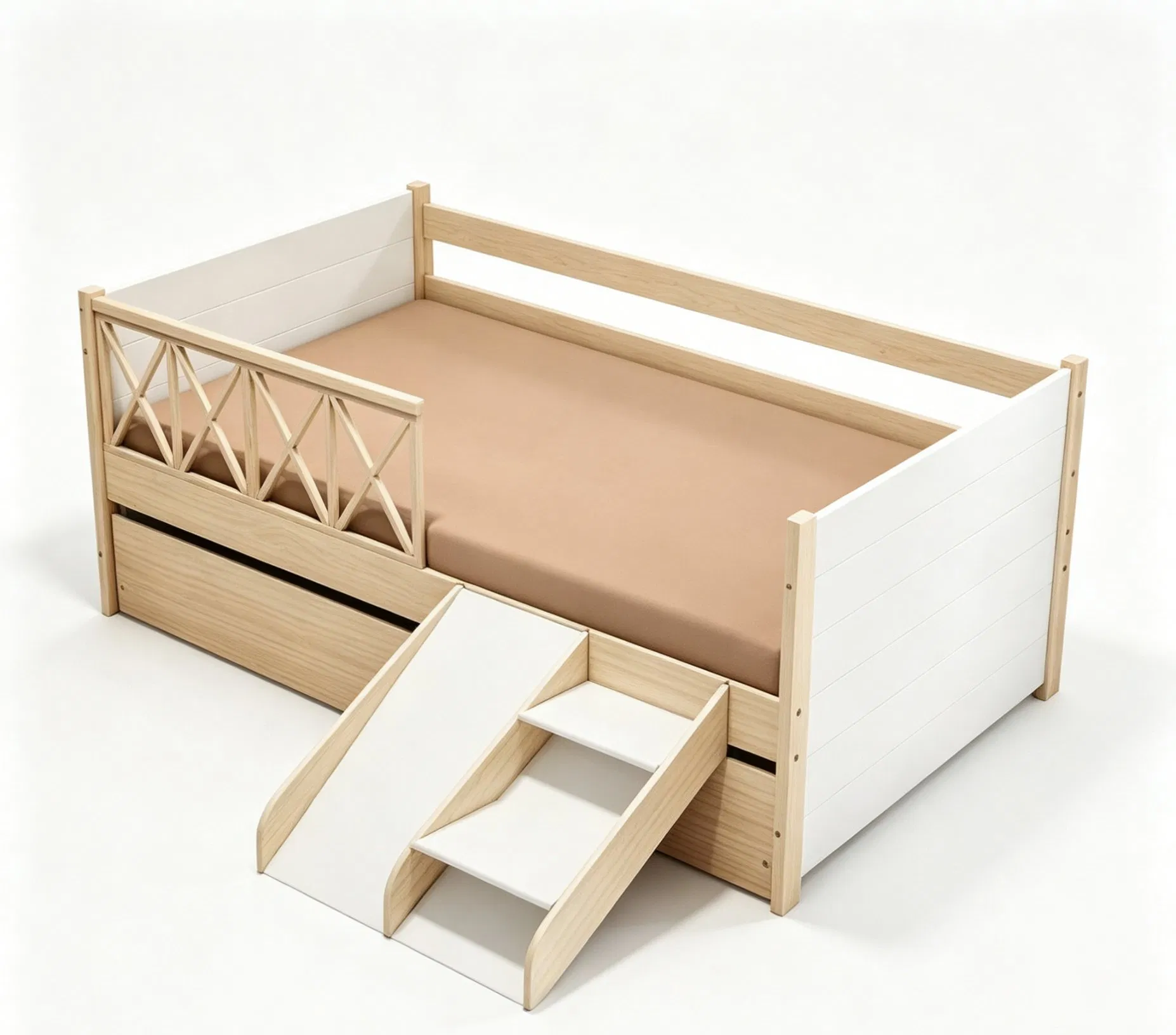 Kids Daybed with Slide and Stairs