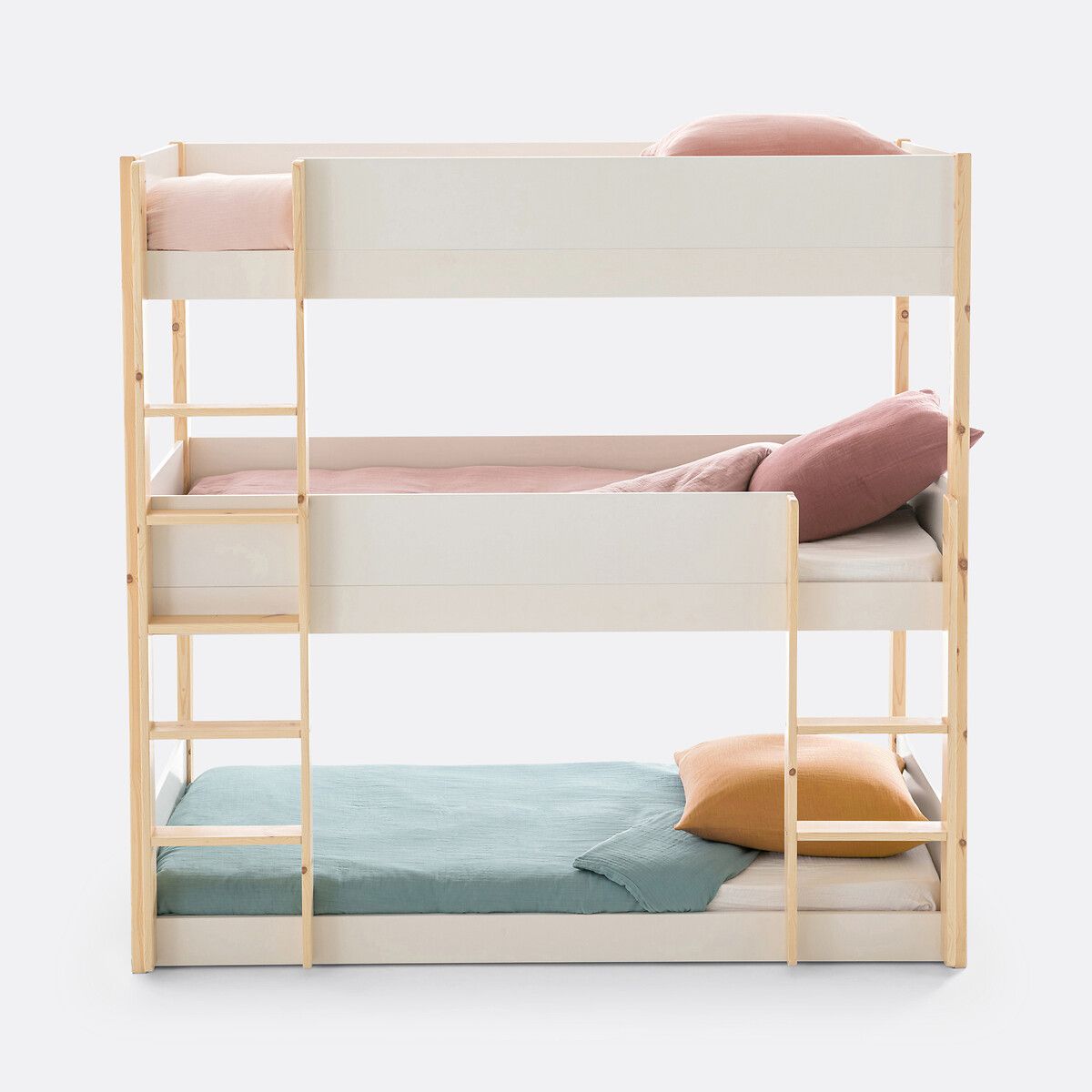 Solid Wood Triple Bunk Bed