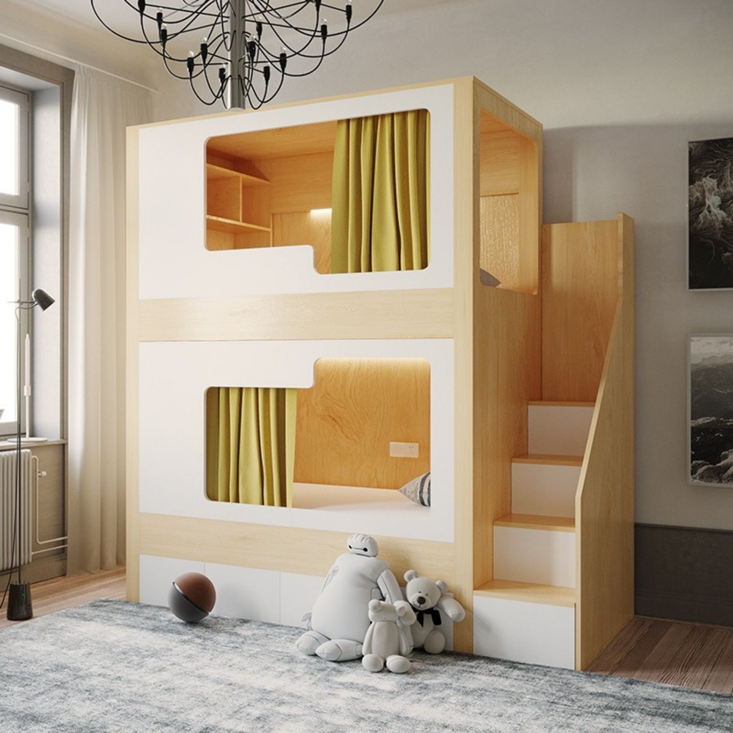 Soundproof Capsule Bunk Bed