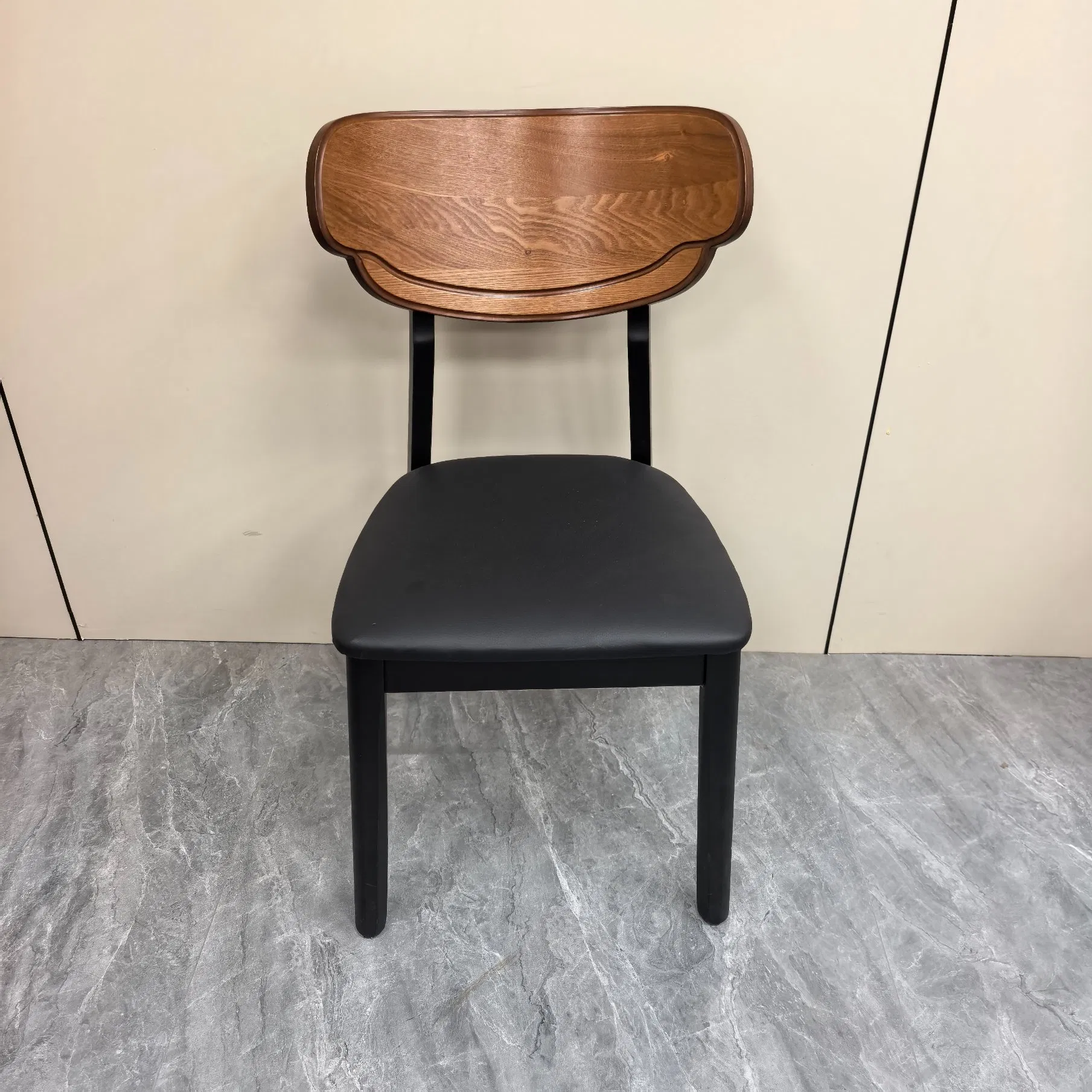 Black and Walnut Upholstered Chair