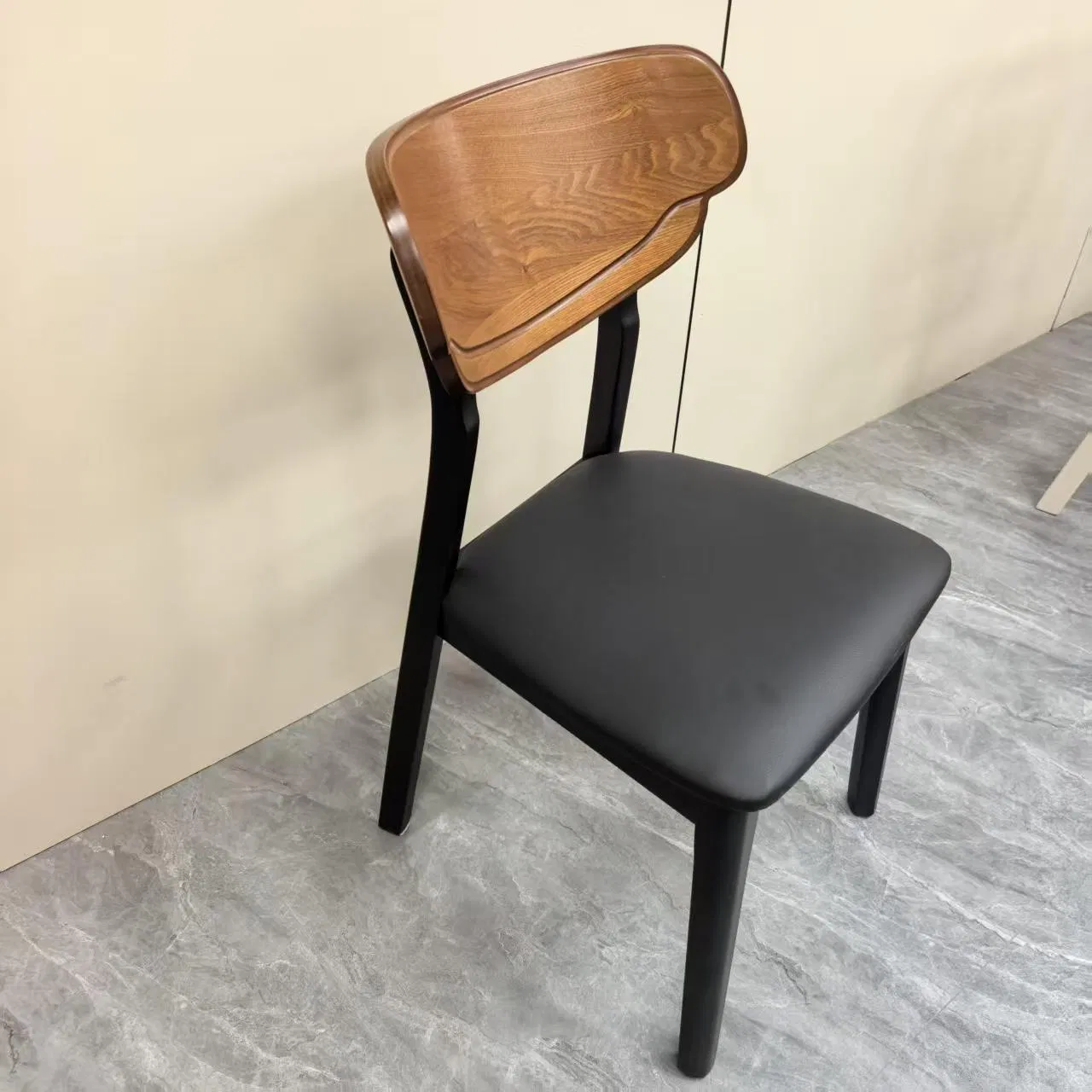 Black and Walnut Upholstered Chair