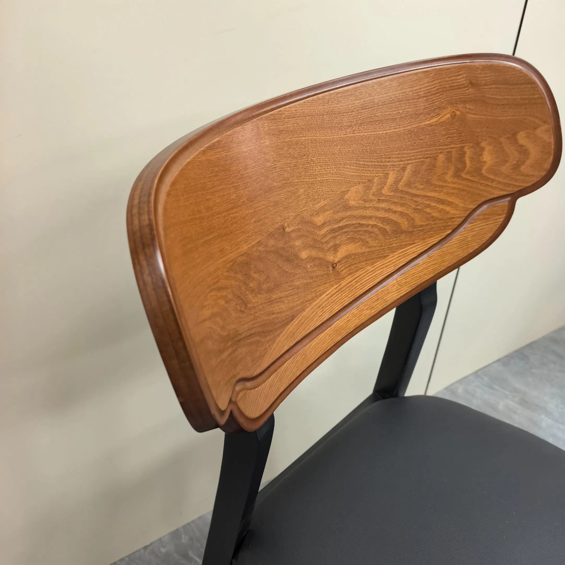 Black and Walnut Upholstered Chair