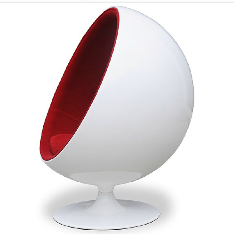 Round White Velvet Chair