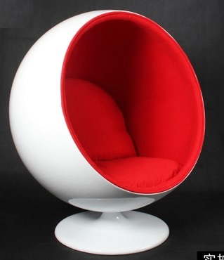 Round White Velvet Chair