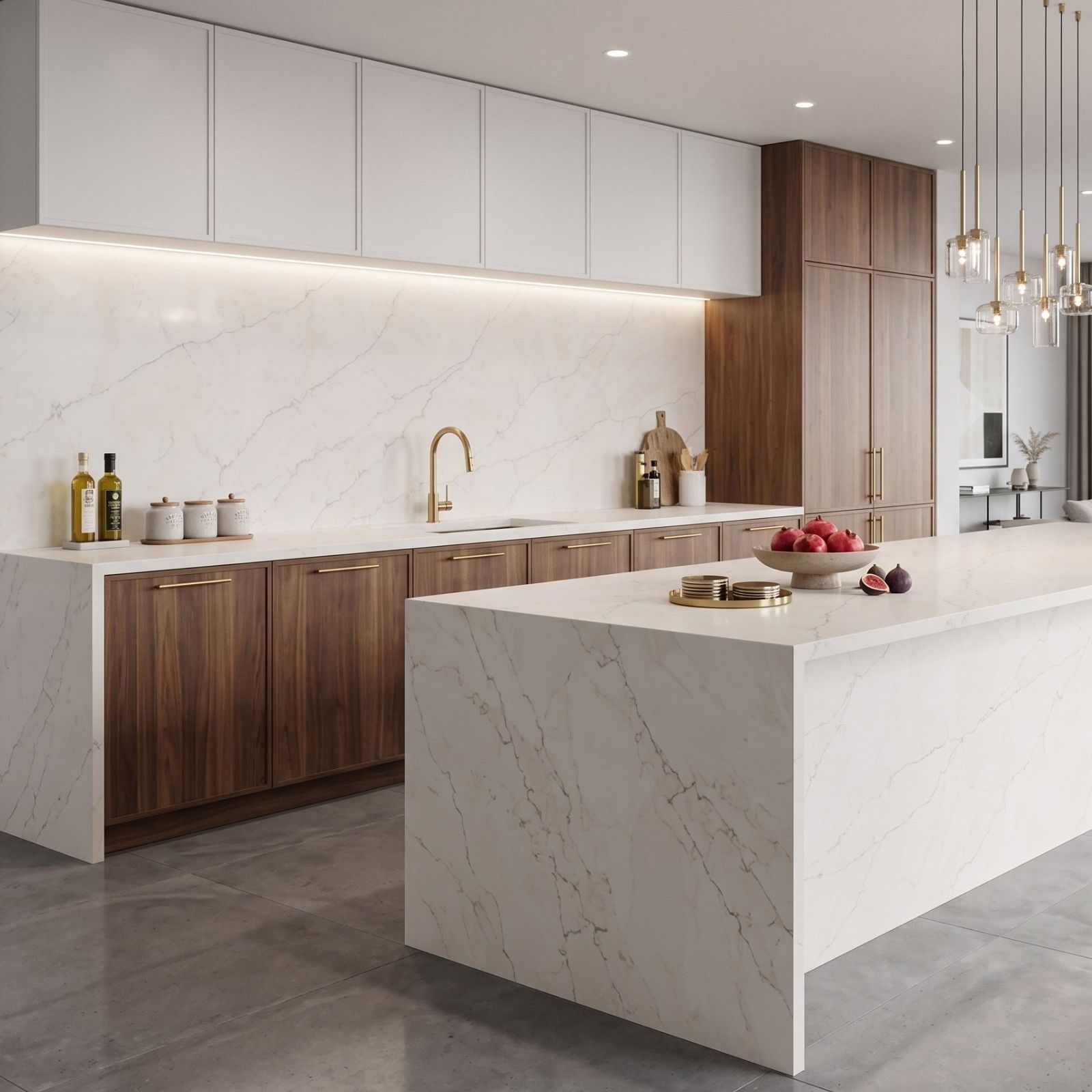 Carrara Look Quartz Stone Slab