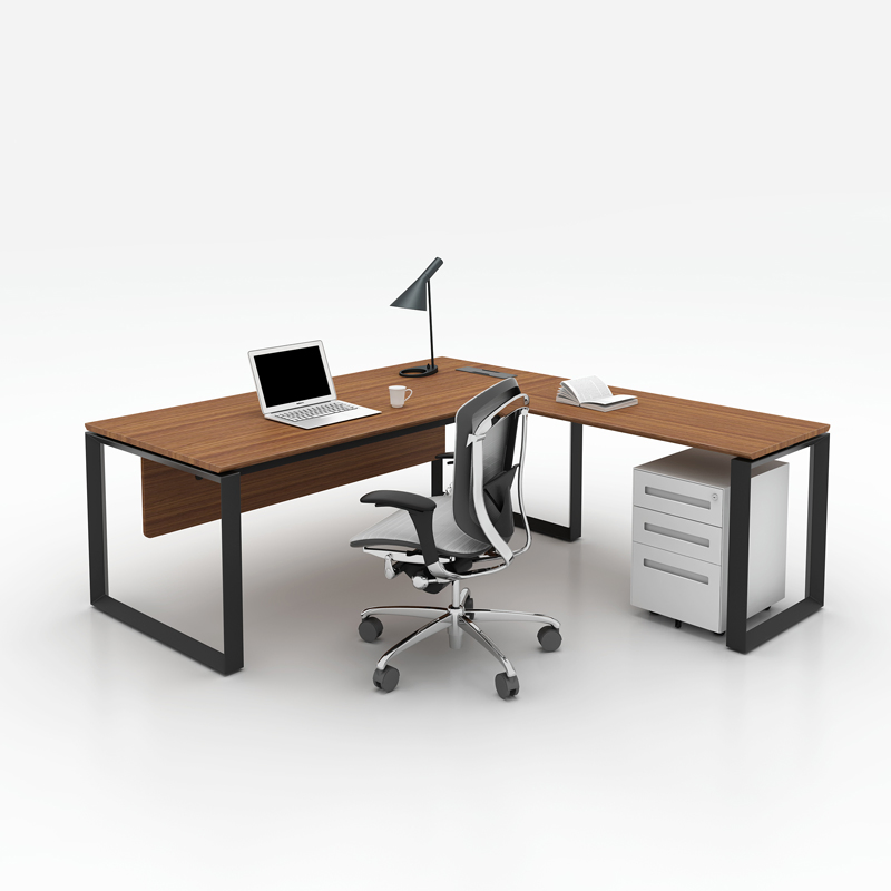 Metal L Shaped Manager Desk