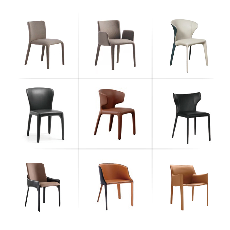 Fabric Leather Metal Frame Chair