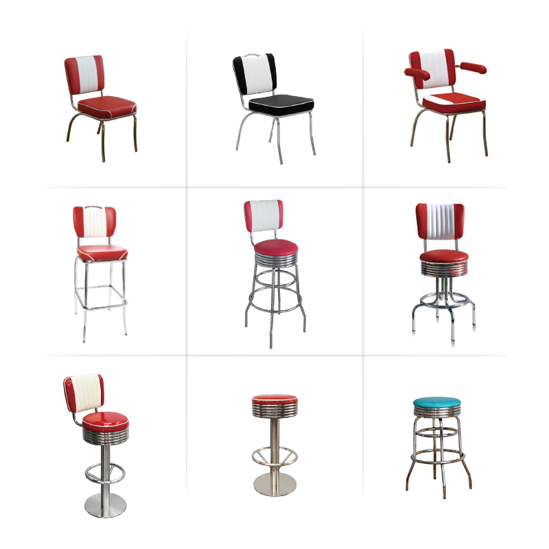 Fabric Leather Metal Frame Chair