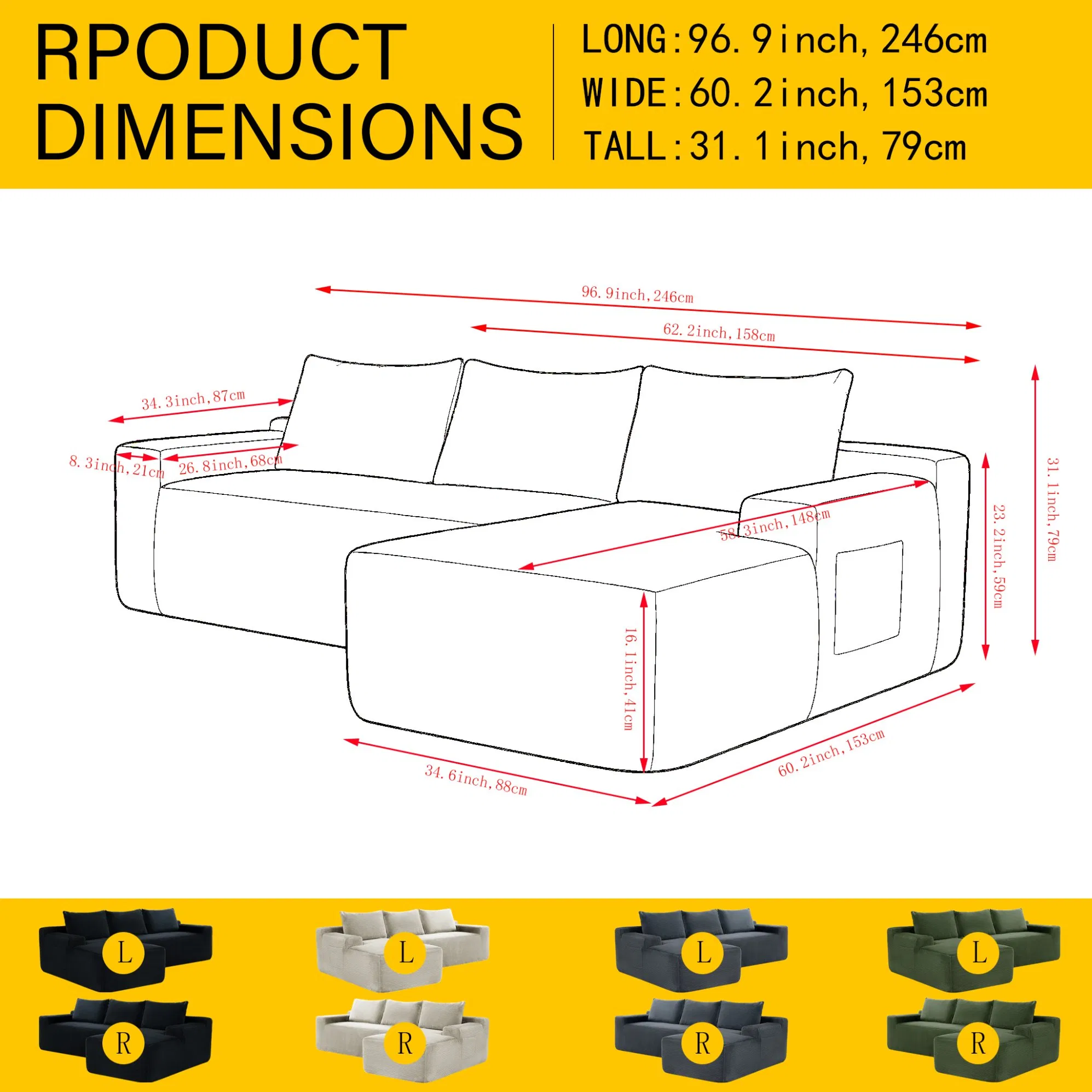 Luxurious L-Shaped Sectional Sofa