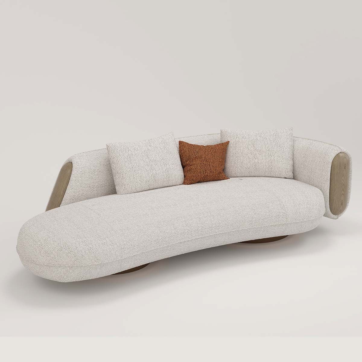 Solid Wood Three Seater Sofa