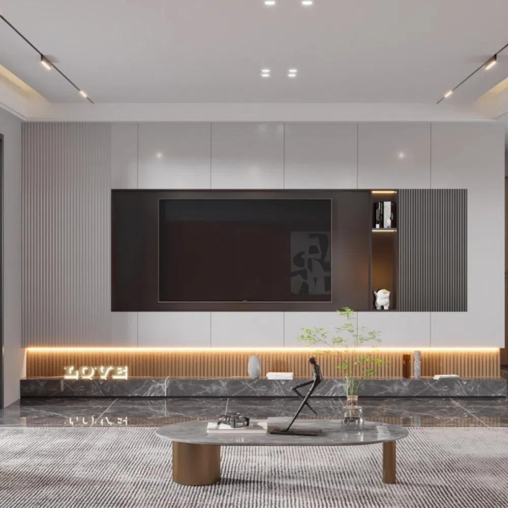 Aluminium Wooden TV Cabinet