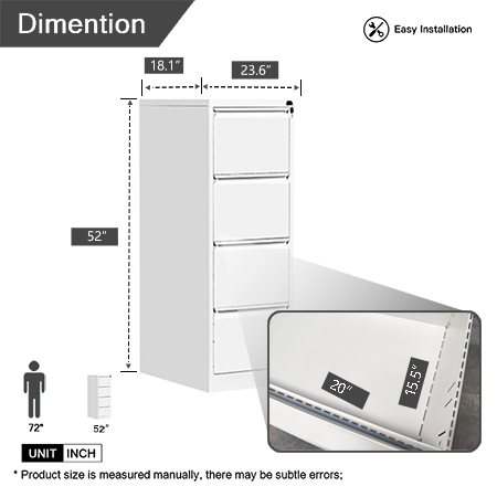 White Steel 4 Drawer Cabinet